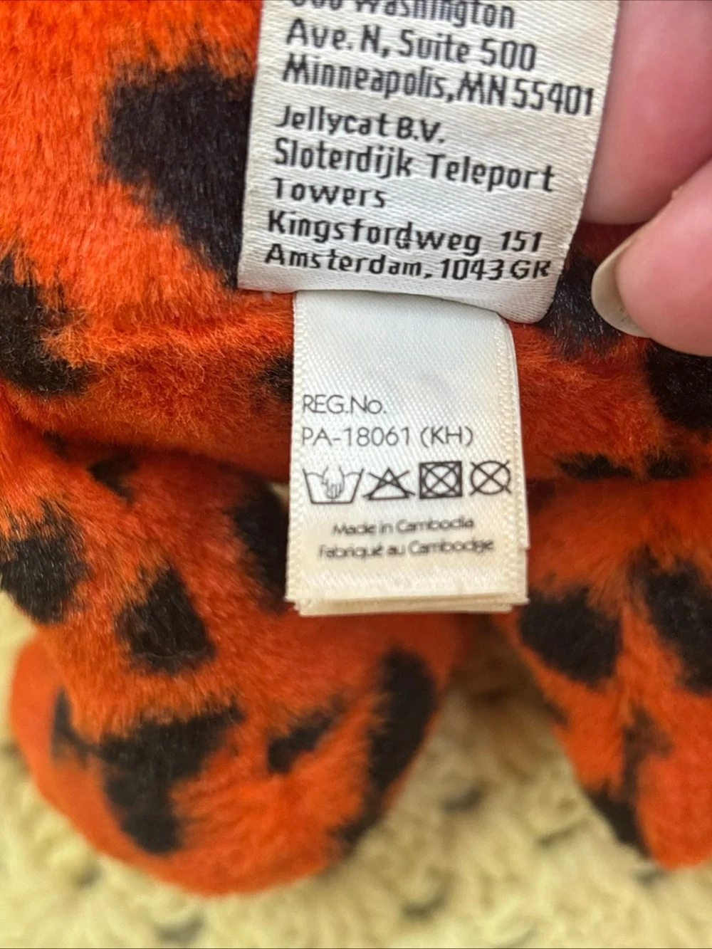 Rare HTF jellycat Syd Salamander Orange/black plush w/ tush tags